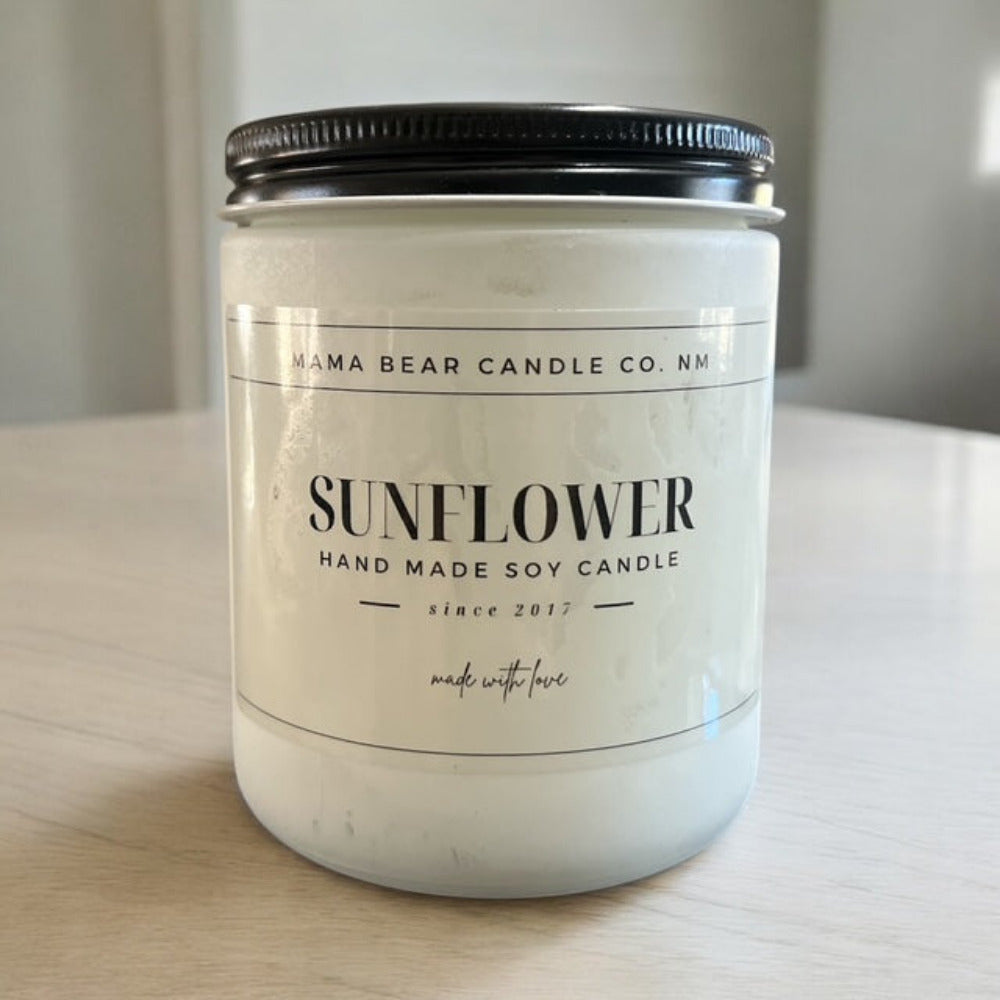 9 oz Sunflower Frosted White Jar