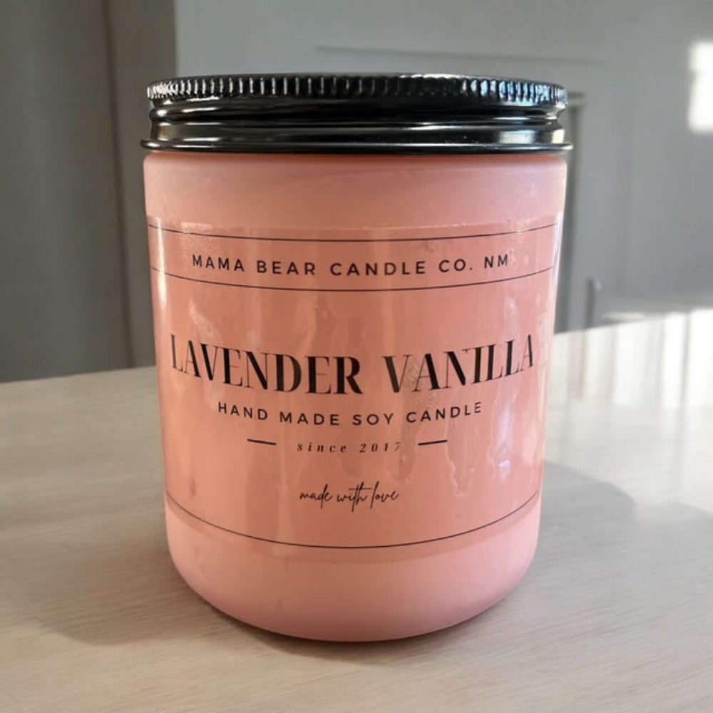 9 oz Lavender Vanilla Pink Frosted Jar