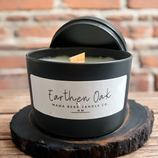 8 oz Earthen Oak Wood Wick Tin